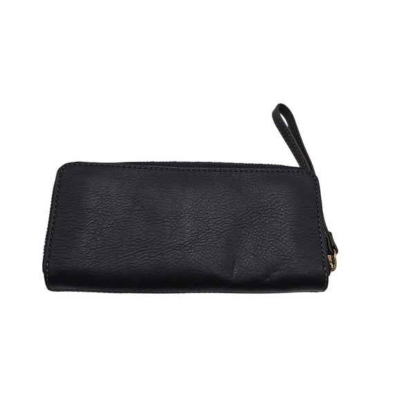 Fossil Madison Zip Clutch Black Leather Wristlet SWL2228001 Purse $100 MSRP - Picture 2 of 13